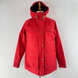 L.L.Bean Red Original Baxter State '82 Hooded Plaid-Lined Parka Jacket